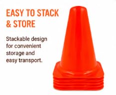 Klynex Training Cone Pack of 6, 23cm Heavy-Duty PVC Orange