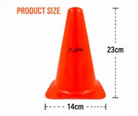 Klynex Training Cone Pack of 6, 23cm Heavy-Duty PVC Orange