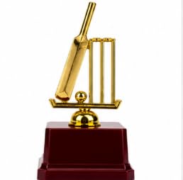 Cricket Trophy Award with Wooden Base 16 cm Gold Finish