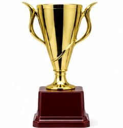 Open Cup Trophy Gold Finish with Red Base YG-157, 19 cm