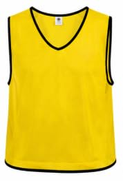 Training Bibs Pack of 12 Single Color Mesh Sports Vests