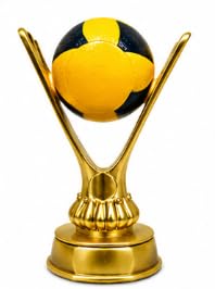 Volleyball Trophy Award, Gold Figurine with Ball on Top