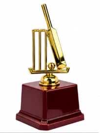Cricket Trophy Award with Wooden Base 16 cm Gold Finish