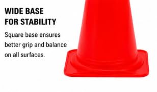 Training Cones Pack of 12 Red with Wide Base