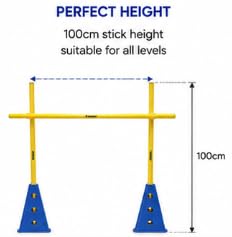 Falah Agility Training Hurdle Set with 100cm Poles & 32cm Cones