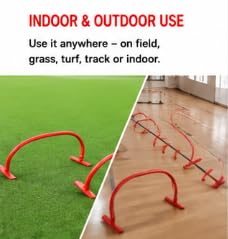 FALAH Arch Bend Hurdles for Agility & Speed Training, Red