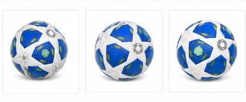 Soccer Ball Size 5, Blue and White, Textured PU Surface