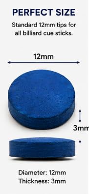 Master Billiard Cue Tips 12mm Blue Replacement Pack of 50