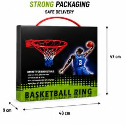 Heavy Duty Basketball Ring with Net 45 cm Steel Hoop Set