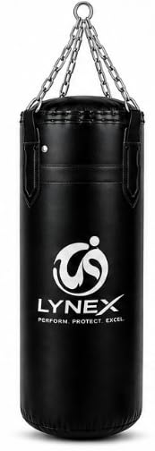 Lynex Heavy Punching Bag with Wall Mount, Chain and Hand Wraps
