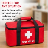 First Aid Kit Bag Only, Large Capacity Red Emergency Medical Bag