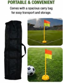 Football Corner Flag Set with PVC Base, 4 High-Visibility Flags