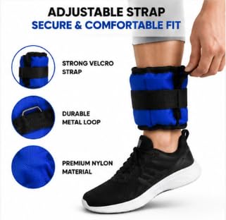 FALAH Adjustable Ankle & Wrist Weight Bags Pair Blue