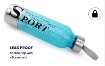 Sports Water Bottles Pack of 6 with Carrying Strap