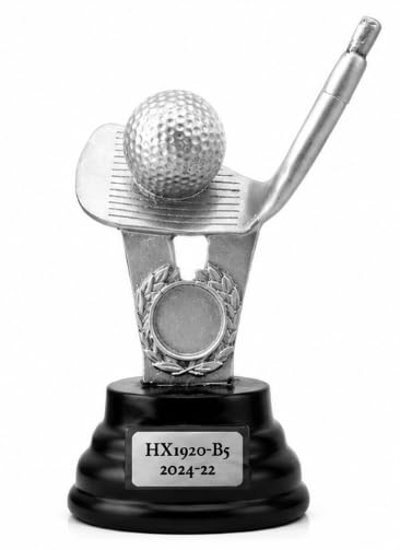 Golf Trophy Award Figurine with Engraved Base, Silver