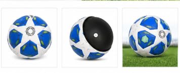 Soccer Ball Size 5, Blue and White, Textured PU Surface