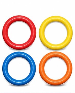Rubber Tennikoit Ring Set, 4 Pcs, Red Yellow Blue Orange, 16 cm