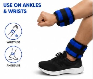 FALAH Adjustable Ankle & Wrist Weight Bags Pair Blue