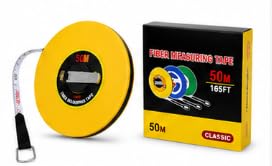 Fiber Measuring Tape, 50M/165FT, Classic Yellow