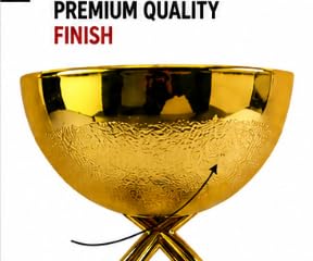 Gold Trophy Cup with Star Design, Pack of 12