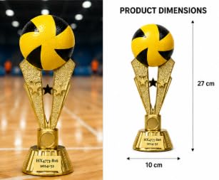 Volleyball Sports Trophy with Gold Finish, 27 cm