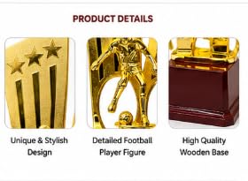 Football Player Trophy Award, Gold Finish with Red Base