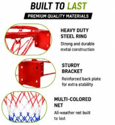 Heavy Duty Basketball Ring with Net 45 cm Steel Hoop Set