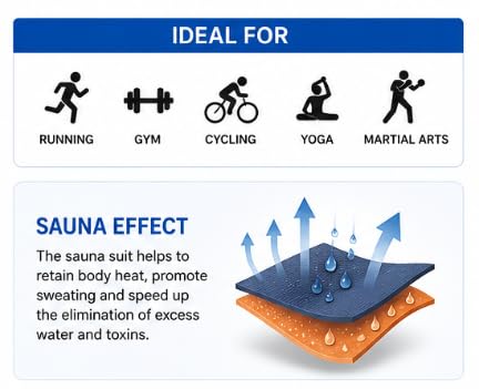 Sauna Suit for Men and Women, PVC Exercise Sweat Suit