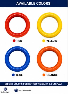 Rubber Tennikoit Ring Set, 4 Pcs, Red Yellow Blue Orange, 16 cm