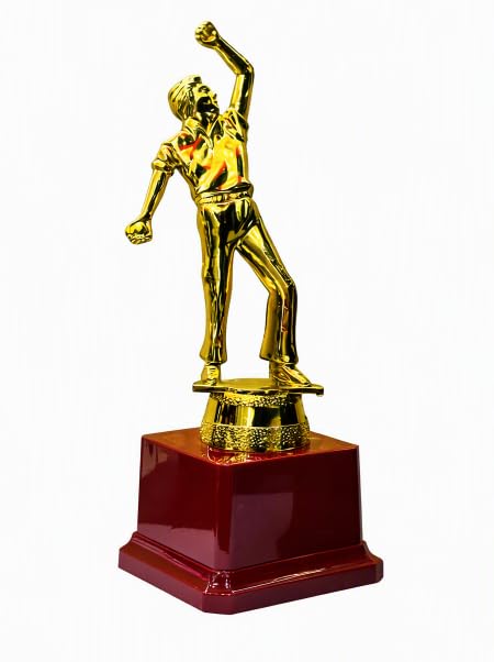 Cricket Bowling Trophy Gold Finish 20.5 cm YG-146