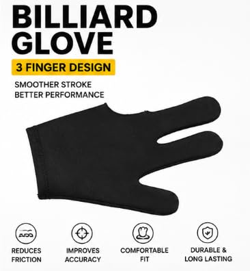 Black Billiard Snooker Three-Finger Glove Pack of 12
