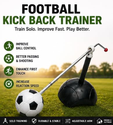 Football Kick Back Solo Training Rebound Trainer Adjustable Arm