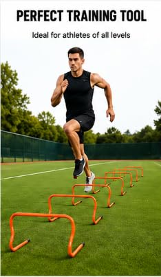 Speed Training Hurdles 15cm, Pack of 6, Lightweight PVC Agility Hurdles for Football, Soccer, Athletics, Fitness, Speed, Coordination and Sports Training
