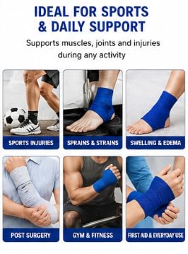 Self Adhesive Cohesive Bandage Wrap 7.5cm x 4.5m, Pack of 12, Breathable Elastic Self Adherent Sports Wrap, Easy Tear Compression Bandage for Training, Fitness & Everyday Use, Assorted Colors