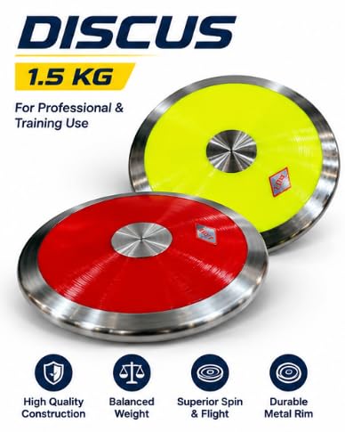 Competition Discus Throw 1.5 KG with Steel Rim for Athletics