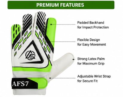 AFS7 Goalkeeper Gloves with Latex Palm, Sizes