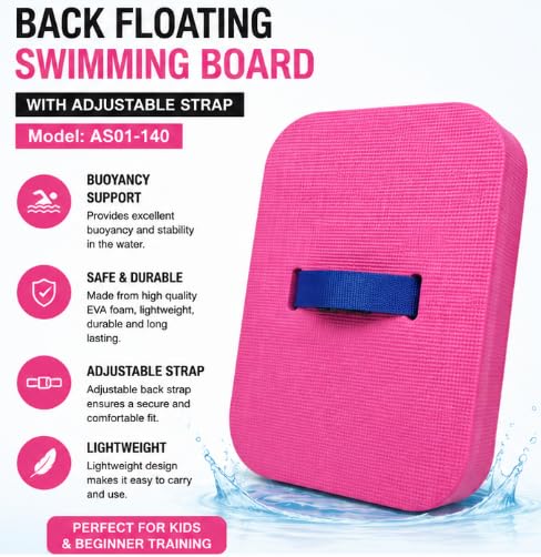 Back Floating Swimming Board with Adjustable Strap, Pink
