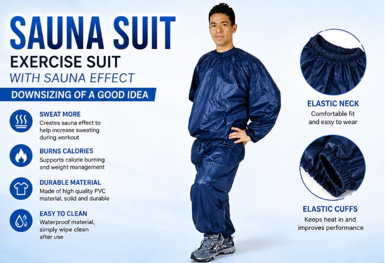 Sauna Suit for Men and Women, PVC Exercise Sweat Suit
