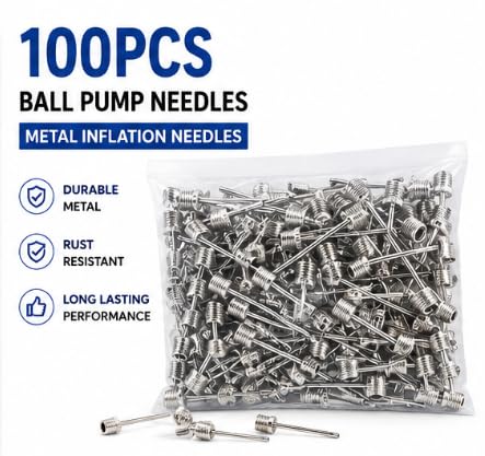 FALAH Ball Pump Inflation Needles Metal Needle Adapters Pack of 100