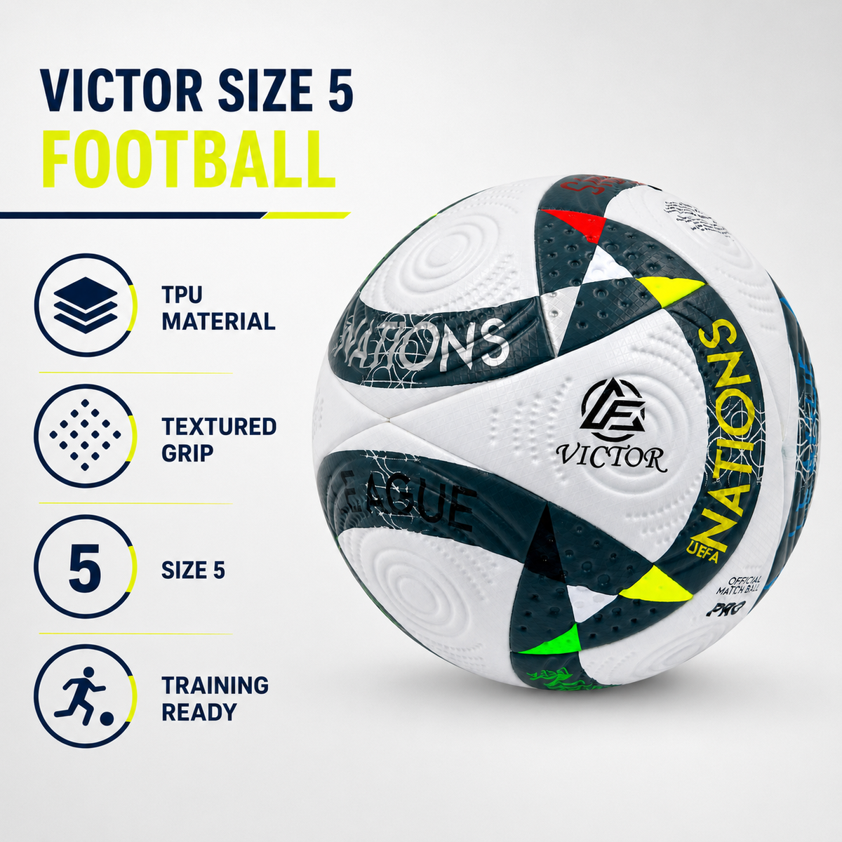 Victor UEFA Grip Football – Size 5