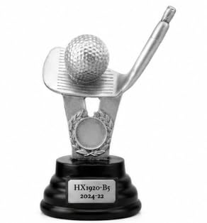 Golf Trophy Award Figurine with Engraved Base, Silver
