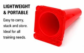 Training Cones Pack of 12 Red with Wide Base