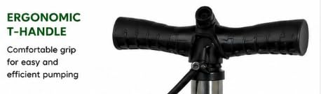 Floor Standing Bicycle Pump with Pressure Gauge, Steel