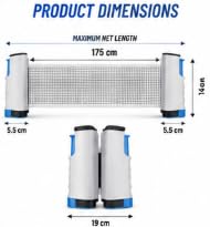Retractable Table Tennis Net with Adjustable Clamp, Portable