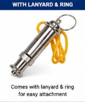 Whistle Loud & Clear Alert, Metal Body with Lanyard, 10 Pcs