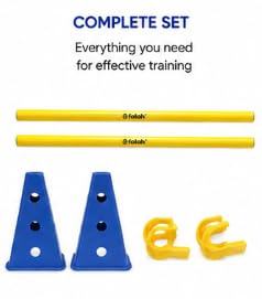 Falah Agility Training Hurdle Set with 100cm Poles & 32cm Cones