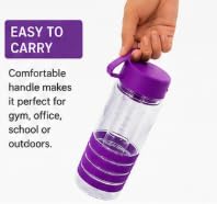 Infuser Water Bottle with Fruit Strainer, purple, Clear