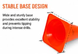 Klynex Training Cone Pack of 6, 23cm Heavy-Duty PVC Orange