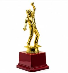 Cricket Bowling Trophy Gold Finish 20.5 cm YG-146