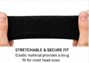 Sports Headband Soft Cotton Sweat Band for Gym & Running black